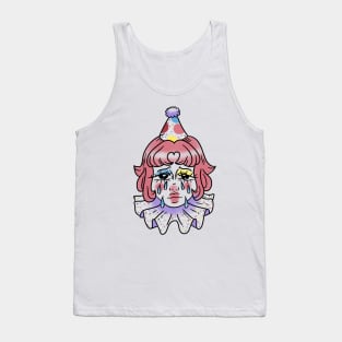 crying girl clown with pink hair Tank Top